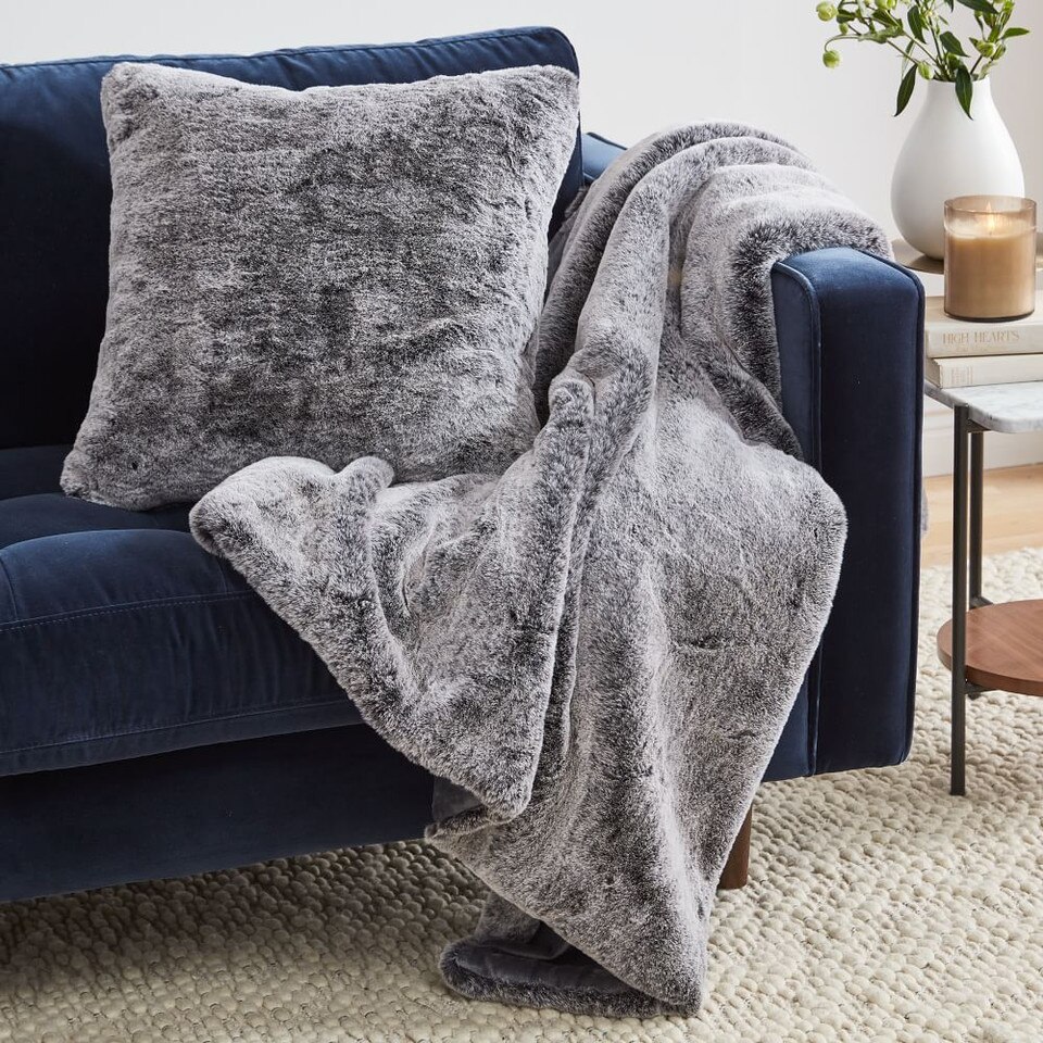 Faux Fur Chinchilla Throw West Elm UK